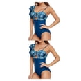 thumbnail image 4 of Eigraketly Bañador de mujer, bañador estampado de un solo hombro, traje de baño para piscina, playa, vacaciones, Patchwork, ropa de playa encantadora Type1 NO1 Eigraketly CBP218325, 4 of 6