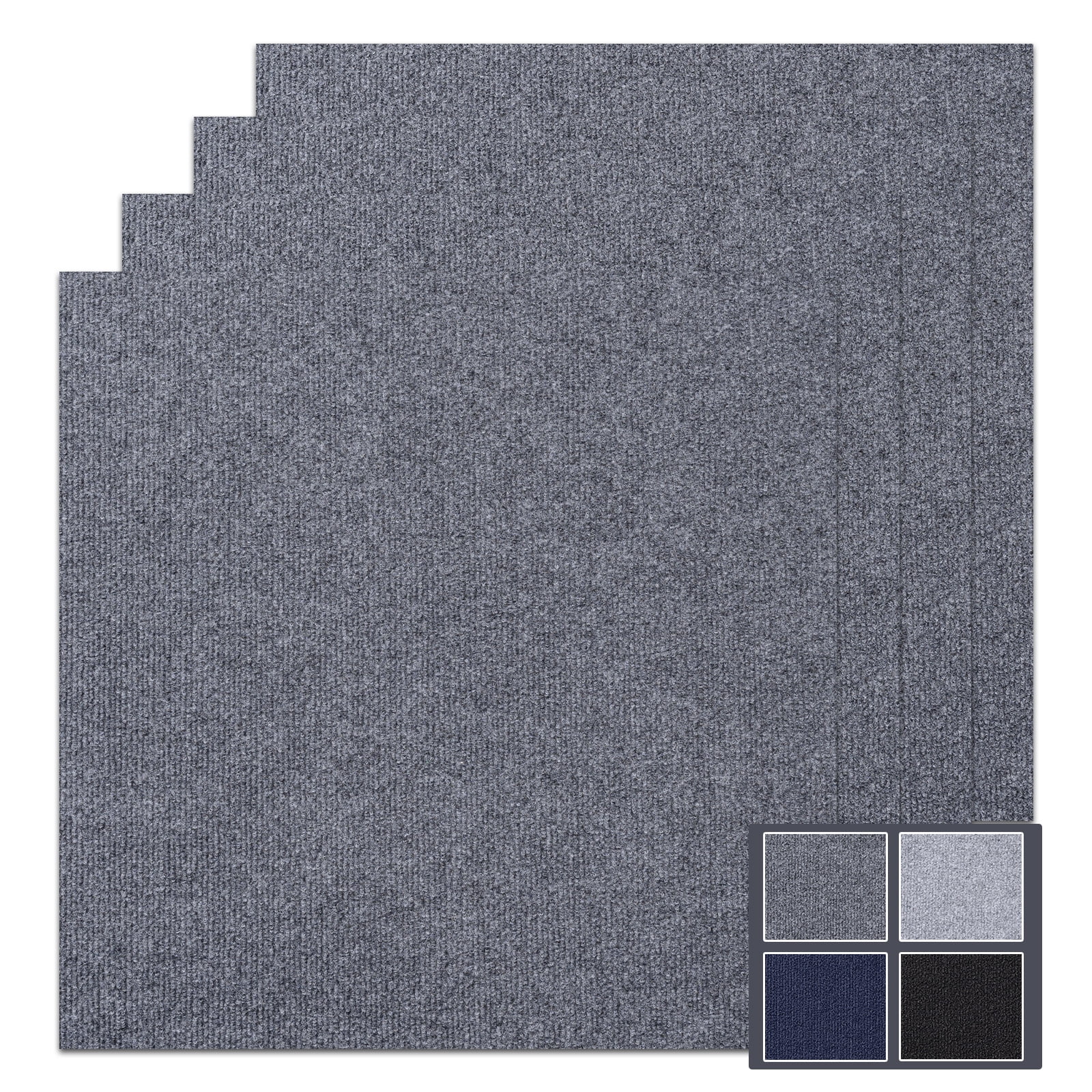 Lita, Carpet Squares, 24x24 Inch, Gray Polypropylene, Reusable