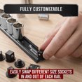 thumbnail image 2 of Precision Defined Aluminum Tool Socket Holder 3-Piece Set | Black, 1/4-Inch x 16 Clips, 3/8-Inch x 16 Clips, 1/2-Inch x 14 Clips | 360 Rotation, 2 of 5