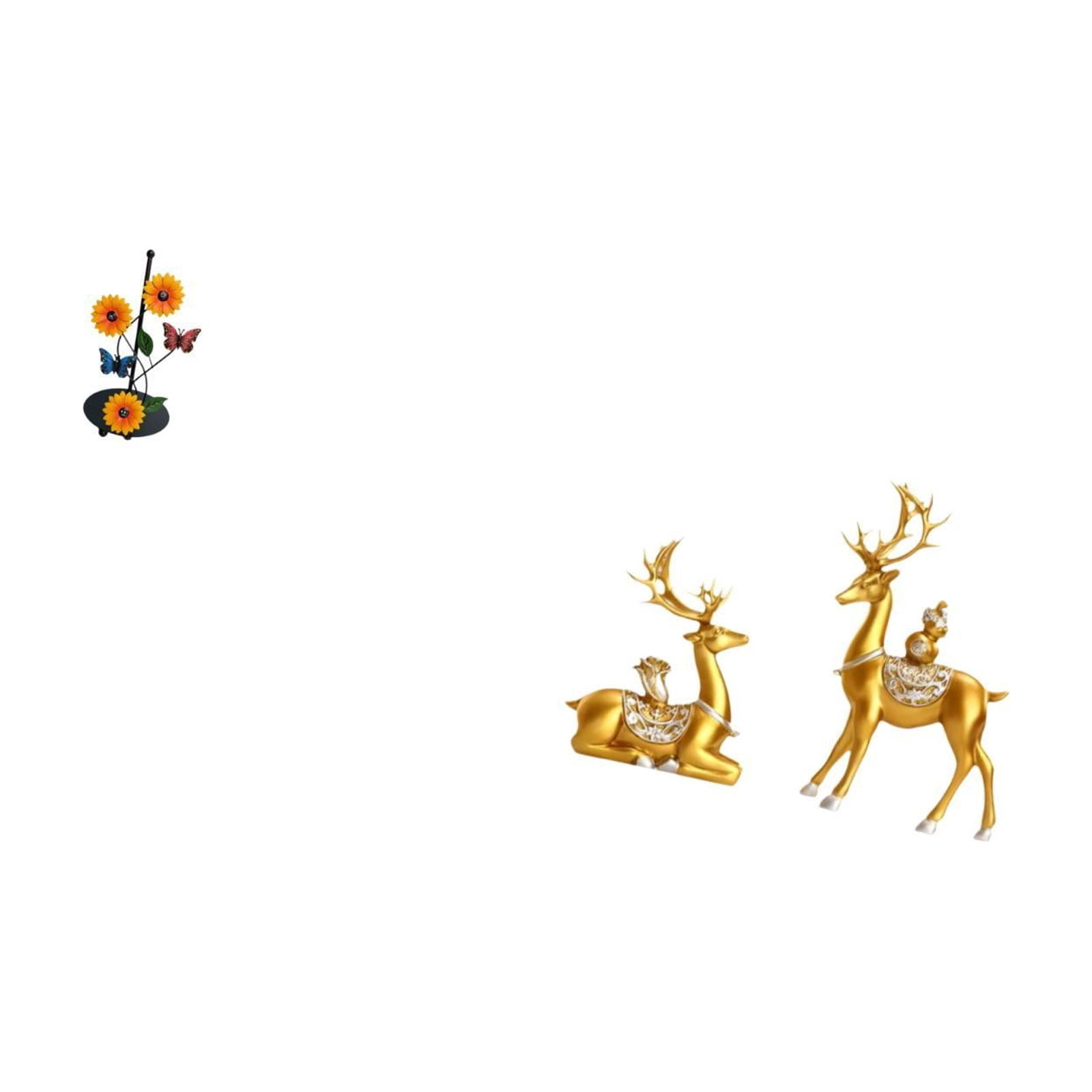 Fiocias Deer Paper Towel Holder Dispenser Non Slip Vertical Tissue Rack with Reindeer Sculptures Elk Collectible Desktop Ornaments Decorative Statues for Home