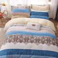 thumbnail image 3 of Say Yes Bedding Hannah Blue Red Damask 100% Cotton Reversible Comforter Set, King Size Bedding Set with Pillow Shams, 3 of 5