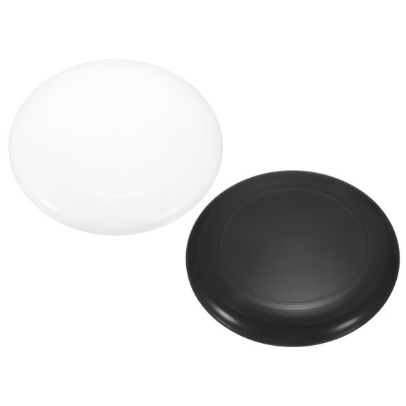 Unique Bargains Disque Volant 10,8 Pouces 175 Grammes, Disque d'Entraînement Sport pour Jardin Pelouse Plage, Blanc Noir, Lot de 2