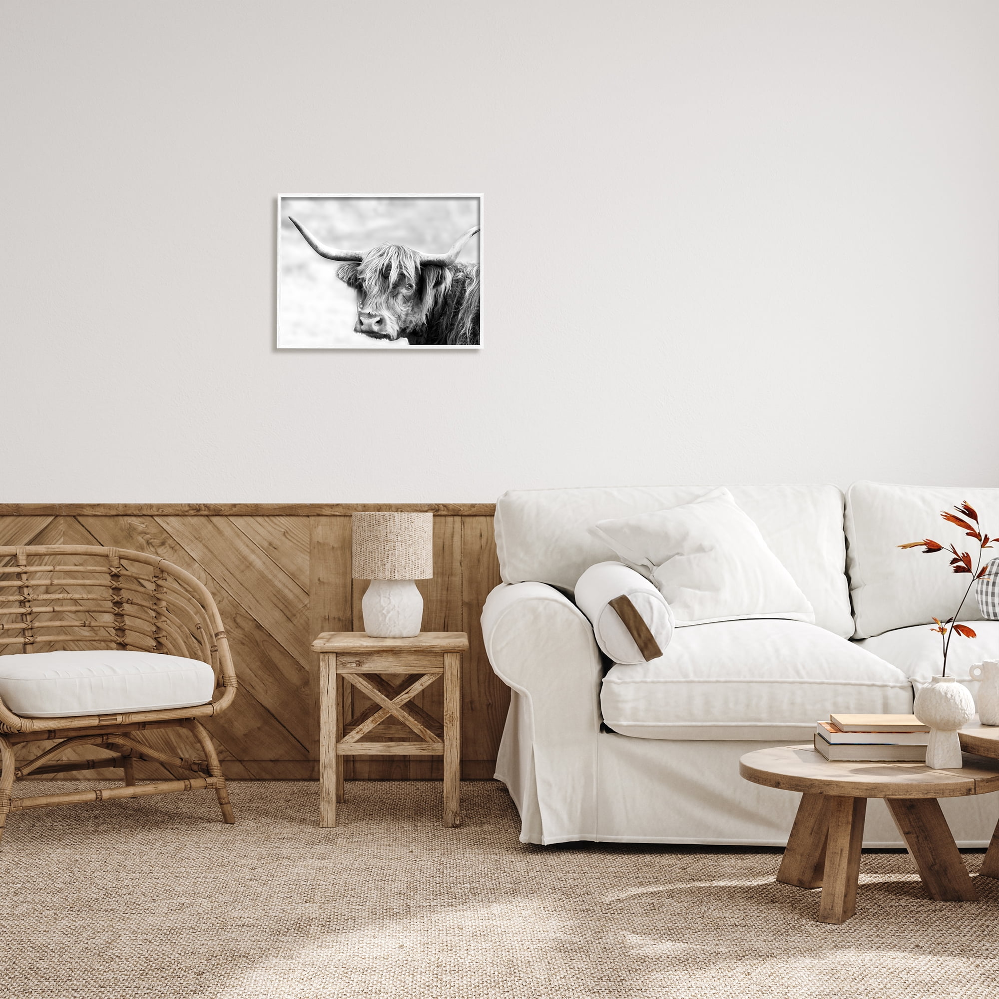 Stupell Industries Bold Country Cattle Black White Photography Wild Animal, 20 x 16, Design by Danita Delimont