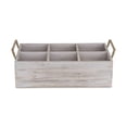 thumbnail image 3 of 6 Compartment Brown Wood Grain Caddy with Side Handles - Large, 3 of 4