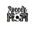 thumbnail image 2 of Camiseta con estampado gráfico de mamá futbolera: camiseta informal de cuello redondo y manga corta, tejido de punto de algodón con elastano, estampado geométrico de leopardo, cómoda y de elasticidad, 2 of 6