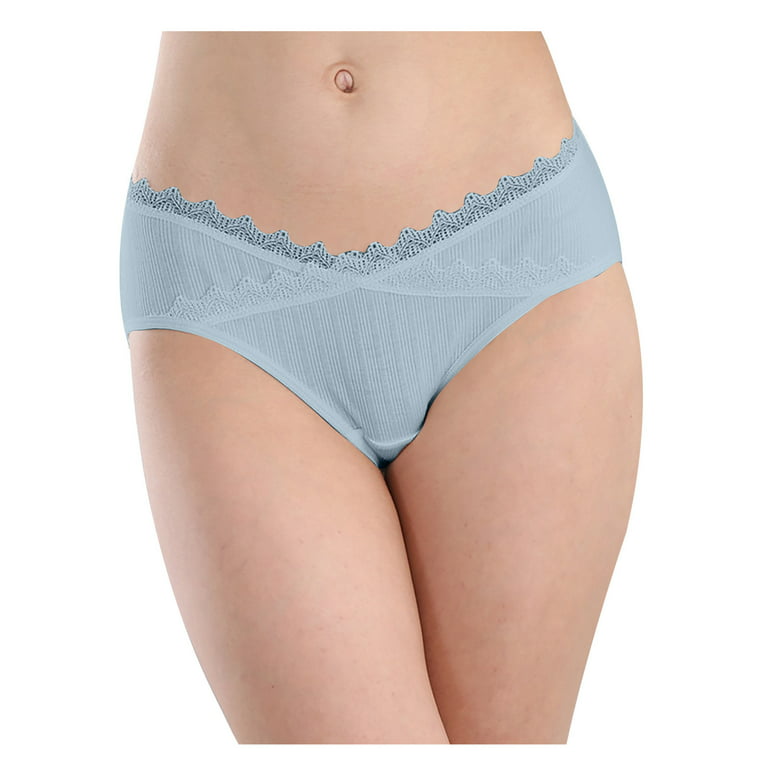 HUPOM Cute Underwear For Women Womens Underwear Period Casual Tie Drop Waist  Blue 2XL 