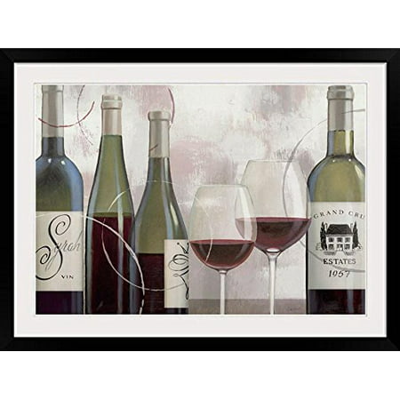 FRAMED Taste Appeal Red II Wine Bottles by James Wiens 40x30 Art Print Poster