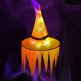 thumbnail image 1 of Sombrero con luces LED para vacaciones de Halloween que brilla intensamente, se puede usar en la cabeza o como colgante, sombrero de bruja, Kits de decoración para fiestas Zigzag naranja más luz Bearachild HA007401-04, 1 of 6