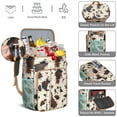 thumbnail image 5 of 20L Insulated Cooler Backpack - Cow Print Farmhouse Vintage Design, Leakproof Soft Cooler Bag for Camping, Picnic, Beach, Keeps Cold/Hot 20 Hours, High-Capacity Fits 26 Cans, Multiple Pockets, 5 of 6