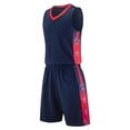 thumbnail image 4 of Trikvn Kids Boys Athletic Basketball Uniform Set 2-Piece Quick Dry Sportswear Sleeveless V-Neck Jersey Shirt and Drawstring Shorts Breathable Workout Suit for Team Sports, 4 of 5