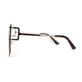 thumbnail image 4 of Luxurious Oversize Rimless Shield Flat Top Mobster Sunglasses Gold Brown, 4 of 4