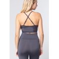 thumbnail image 3 of Saronite Basics Seamless Cross Back Workout Cami Sports Bra Top, Charcoal (Women's), 3 of 3