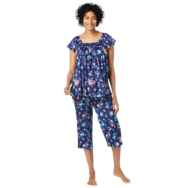 Dreams & Co. Dreams & Co. Women's Plus Size Gauze Capri Pj Set 22/