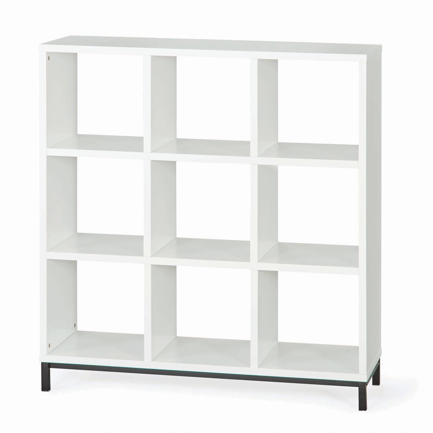 8 Cube Bookcase Bookshelf Storage Shelves Organizer with Metal Base White 