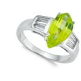 thumbnail image 4 of Simulated Peridot Wholesale Curved Marquise Ring .925 Sterling Silver Band Green CZ Female Size 9, 4 of 4