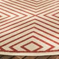 thumbnail image 3 of SAFAVIEH Beach House Arthur Geometric Indoor/Outdoor Area Rug, Red/Creme, 6'7" x 6'7" Round, 3 of 8