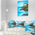 thumbnail image 3 of Designart Boccale Castle on Cliff Rock and Sea - Beach Photo Throw Pillow - 12x20, 3 of 5