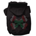 thumbnail image 3 of Christmas Pet Dog  Cat Hoodie Rhinestone, "Candy Cane Crossbones", 3 of 9