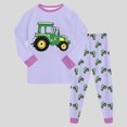 thumbnail image 2 of 8-9Years Child Boys Tractor Graphic Long Sleeve Pajama Set,2-Piece Sleepwear Loungewear for Fall Winter, 2 of 9