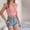 Pink, variant on Going Out Sleeveless Half Shirts for Women Solid Color Summer Casual Square Neck Loose Cropped T-Shirts Khaki