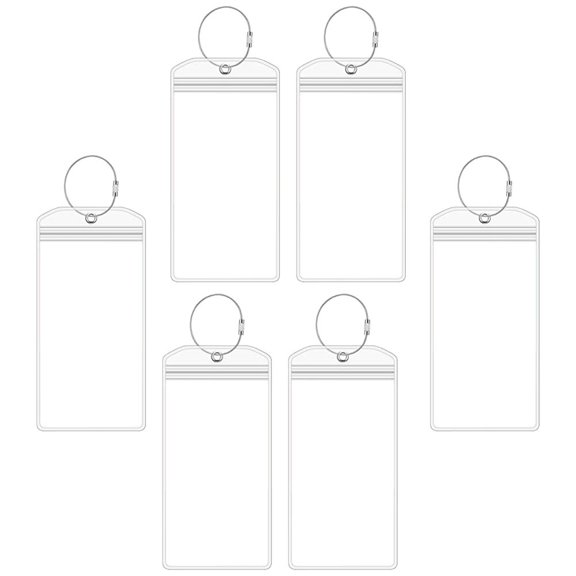 NIAIZEK 6-Pack Transparent Plastic Luggage Tags for Suitcase Identification, Family Tags, and Easy to Use