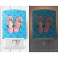 thumbnail image 2 of Caroline's Treasures BB8221CNL Pink Flip Flops Blue Polkadot Ceramic Night Light, Blue, 6x4x3", multicolor, 2 of 2