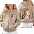 thumbnail image 3 of NAISIBABY Girls' Fleece-Lined Sweatshirt – Solid Color Long Sleeve Hooded Zip-Up Casual Jacket Khaki Size 9, 3 of 7