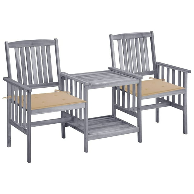 vidaXL Patio Bistro Set Table and Chairs Conversation Set Solid Acacia Wood