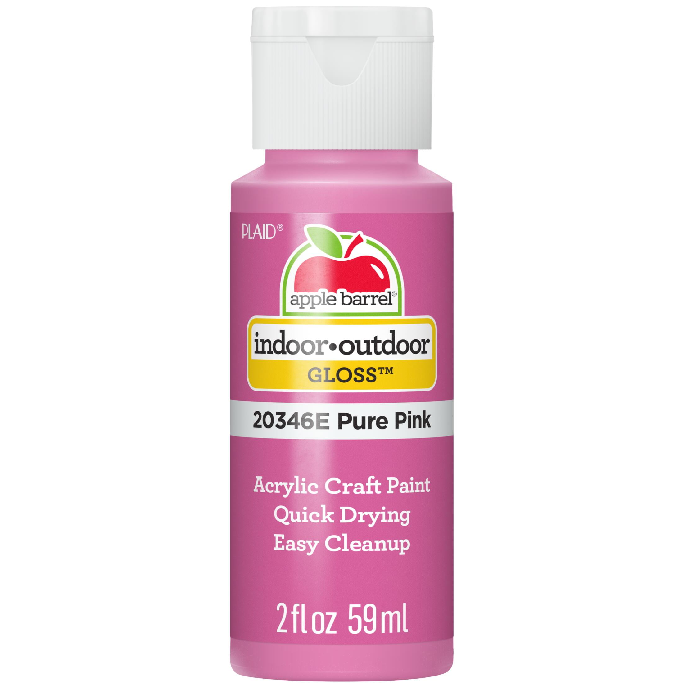 (2 pack) Apple Barrel Acrylic Craft Paint, Gloss Finish, Pure Pink, 2 fl oz