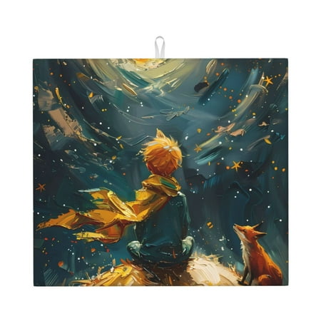 

Matuu Whimsical Starry Night Scene for Dish Drying Mat for Kitchen Counter for Kitchen and Dining Kitchen Counter Accessories 16 x18