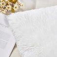 thumbnail image 5 of Funda de cojín de forro polar de piel sintética suave de lujo, fundas de almohada decorativas, 18 "x 18", blanco, paquete de 2, 5 of 5