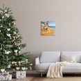 thumbnail image 2 of Santa Claus On Beach Surf Board Tropical Christmas Holiday Painting Gallery-Wrapped Canvas Print Wall Art, 2 of 5