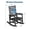 Black Wood Grain Press - Set of 2, variant on Poly Lumber HDPE Outdoor Rocking Chair, High Back Porch Rocker for Adults, All Weather Resistant Patio Furniture for Lawn, Garden and Deck