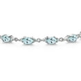 thumbnail image 2 of Gem Stone King 925 Sterling Silver Sky Blue Topaz and White Moissanite Tennis Bracelet for Women (6.91 Cttw, Gemstone Birthstone, Oval 6X4MM, 7 inch), 2 of 5