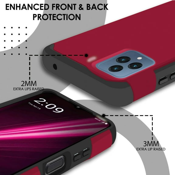 For Celero 5G 2023 6.5" Compatible Revvl 6 5G Tough Strong Hybrid (Magnet Mount Friendly) Case Cover - Virtual Pink