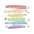 thumbnail image 2 of I am beautiful letters Graphic T-Shirt 2025 Women Cute Shirt Summer Fashion Hara, 2 of 7