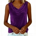 thumbnail image 6 of BUIGTTKLOP Velour Tank Tops for Women Cowl Neck Sleeveless Tops Dressy Casual Vintage Shirts, 6 of 6