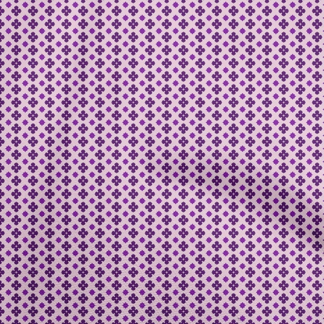oneOone Georgette Viscose Violet Fabric Asian Block Print Sewing Material Print Fabric By The Yard 42 Inch Wide