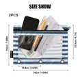 thumbnail image 3 of Dailycode 2 Pack Pencil Pouch for 3 Ring Binder Smooth Zipper Folders with Pockets Clear Window Pencil Case, Navy White Stripe, 3 of 6