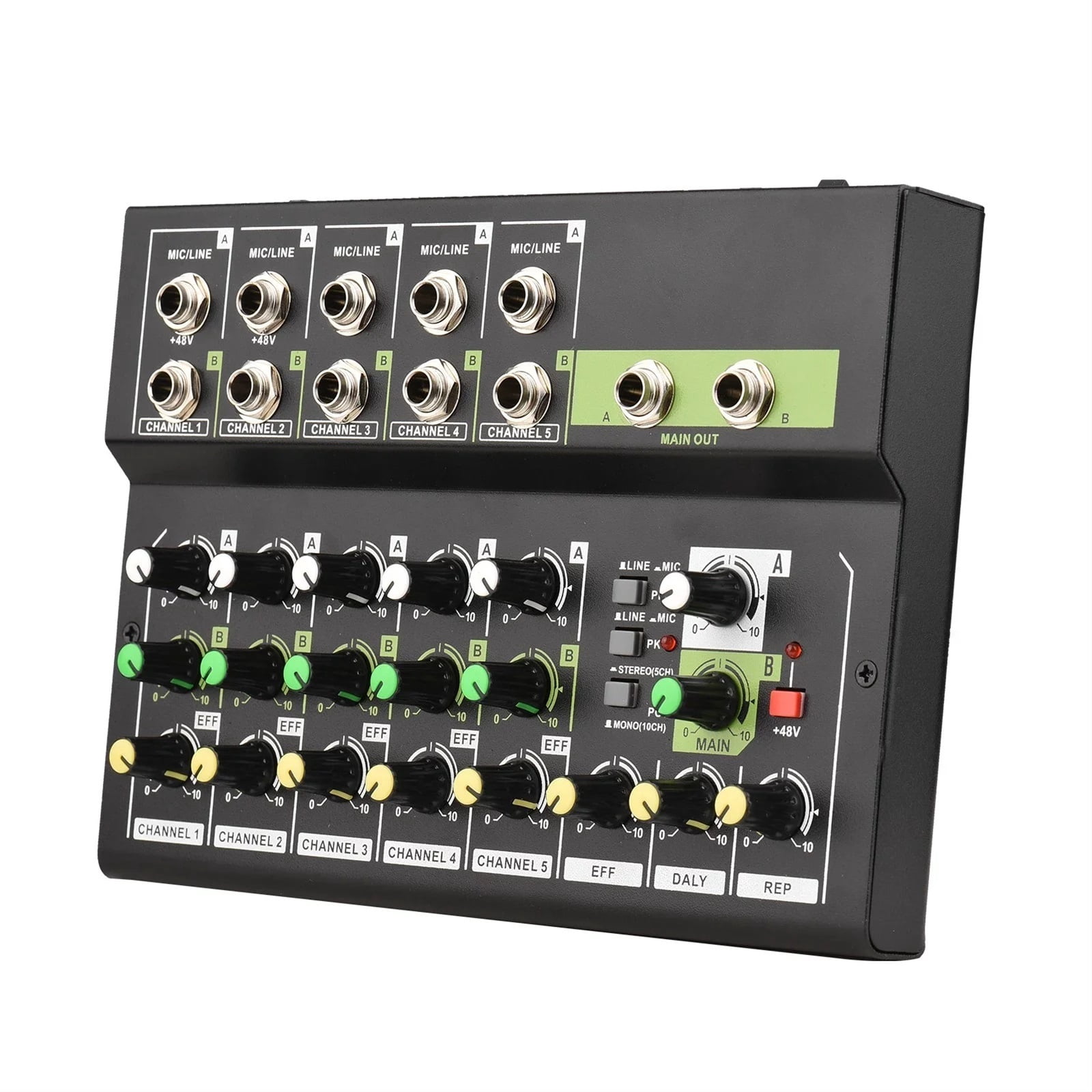 10 Channel Mixing Console Digital Audio Mixer Stereo Mic/Line Mixer with Reverb & 48V Phantom Power 10 channel sound table ,Precision Control