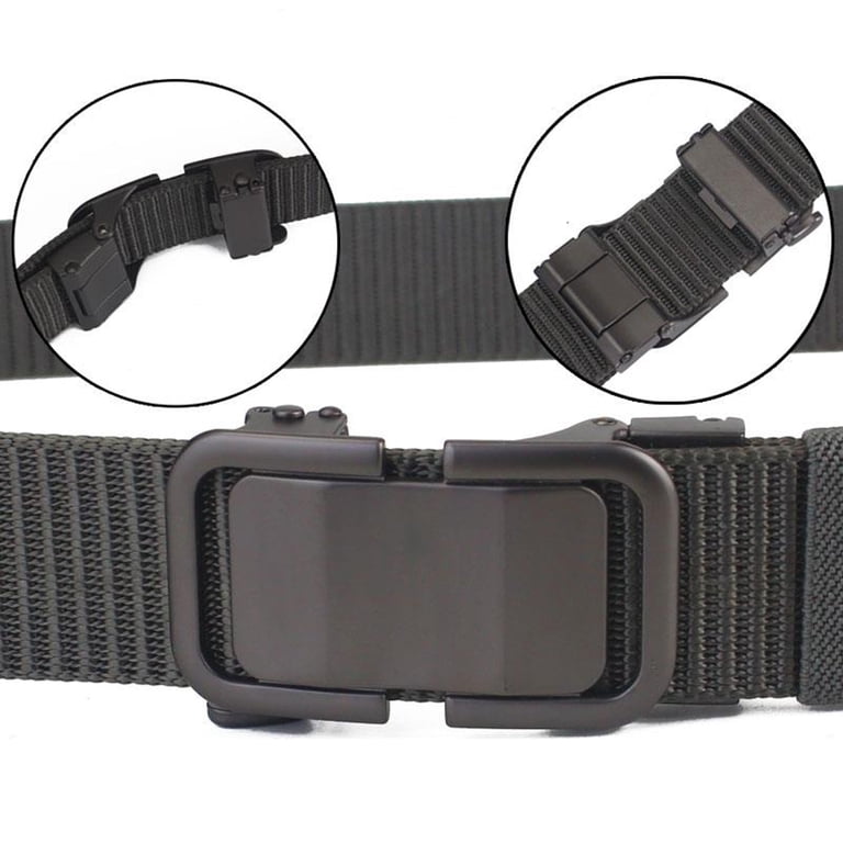 Mens Nylon Fabric Mechanical Teeth Clip Belts for Men Metal  display picture 3