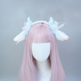 thumbnail image 3 of Diadema de Anime jinwen con orejas de oveja para Cosplay Azul, 3 of 6