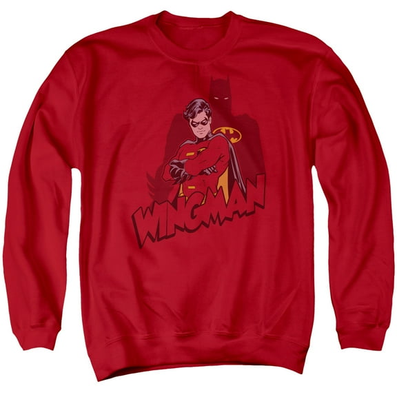 Batman Wingman Adult Crewneck Sweatshirt Red