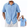 thumbnail image 2 of Playa De Guayabera Cubana Camisas Casual De Lino Para Hombre, 2 of 8