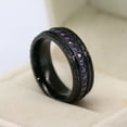 thumbnail image 6 of Black Gold Plated 8mm Purple AAA CZ Titanium Steel Mens Ring Men Wedding Band Man Ring, 6 of 7