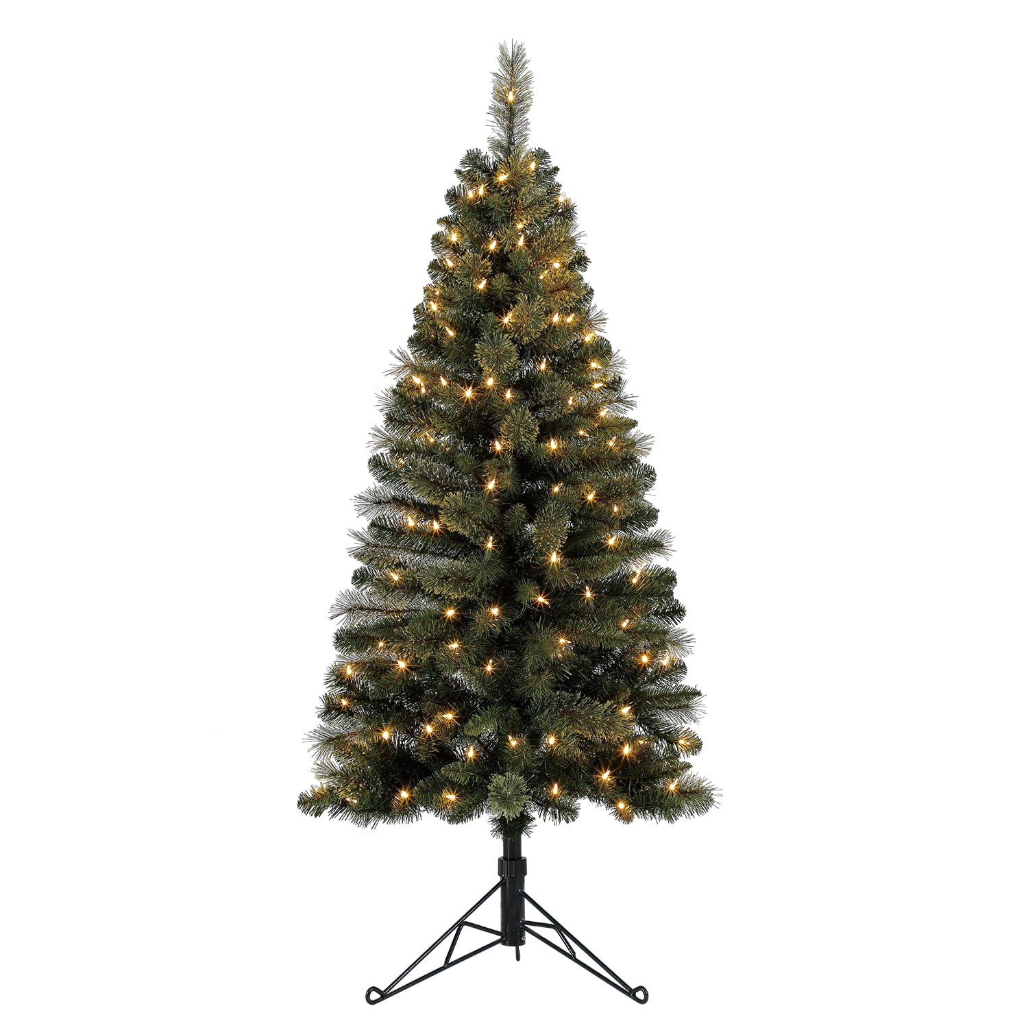 Home Heritage Cashmere 5 Foot Artificial Corner Christmas Tree with LED