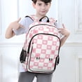 thumbnail image 6 of FORMRS Unisex School Backpack 17" Student Travel Bag with Laptop Compartment, Pink Checkered Heart, 6 of 7