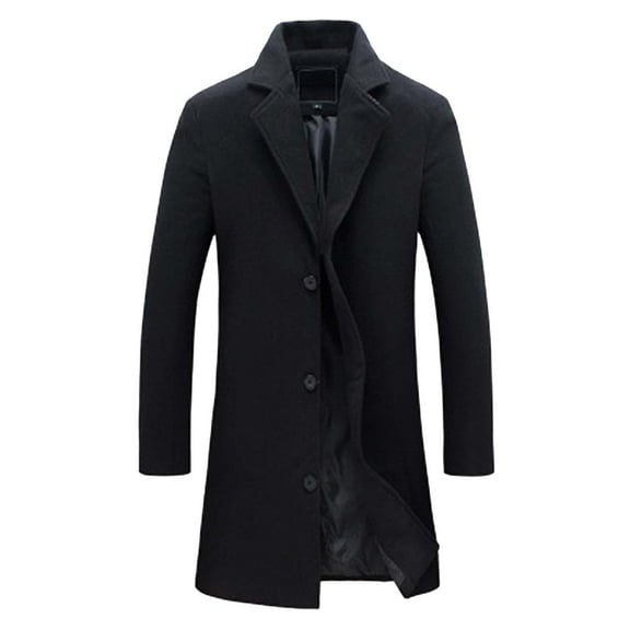 FBMDBB Men's Plus Size Fall and Winter Jacket Lapel Long Sleeve Padded Leather Jacket Vintage Coat Jacket Tuxedo Buttons