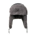 thumbnail image 2 of Xfvqtps Men and Women Trapper Hat Fleece Plush Lining Adjustable Buckle Thickened Windproof Coldproof Warm Outdoor Winter Hat Gray, 2 of 8
