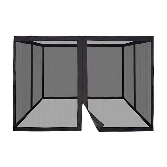 ICERUN Mosquito Netting with 4 Side Zipper for Universal Outdoor Pop Up Canopy Tent, DIY Curtain Style Canopy Screen Walls for Patio Gazebo (Only Mosquito Net, Suit to 12X12 Outdoor Gazebo)